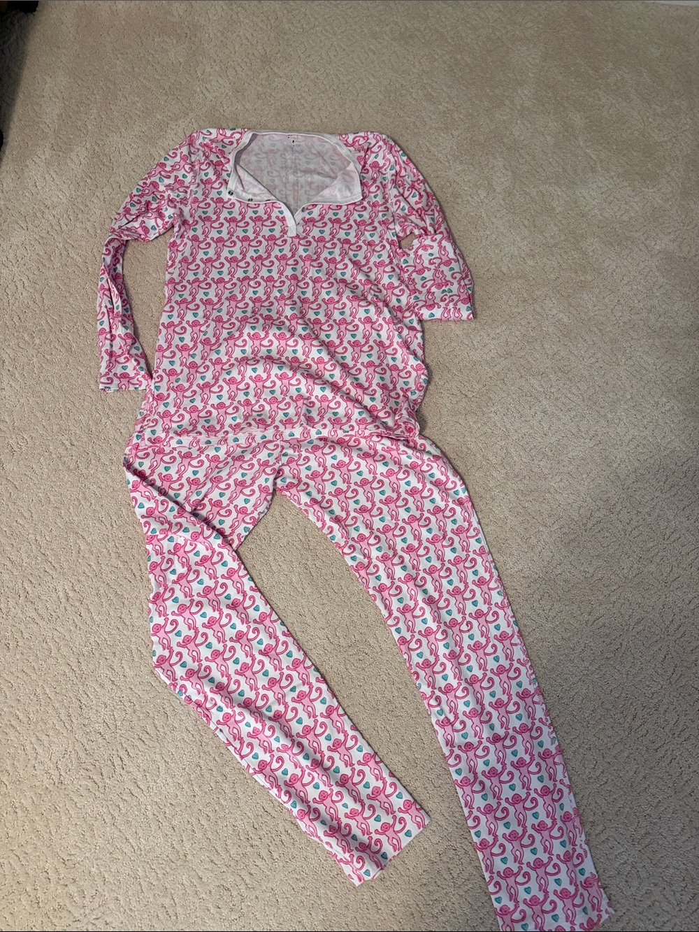 Roller Rabbit Pink PJ Set Size S